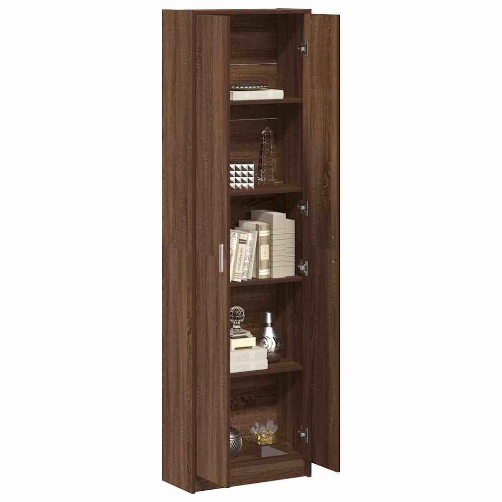 Garderobeskab Med Dør Brun Eg 55 X 25 X 189 Cm Konstrueret Træ - Billede 3