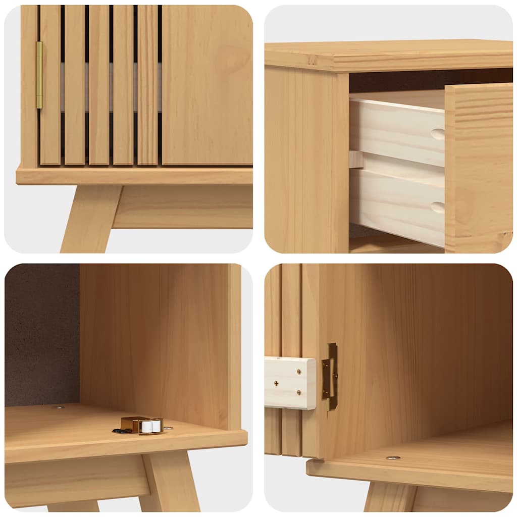 Badeværelsessæt 2 Pcs Brun 114 X 43 X 73.5 Cm Massivt Fyrretræ - Billede 10