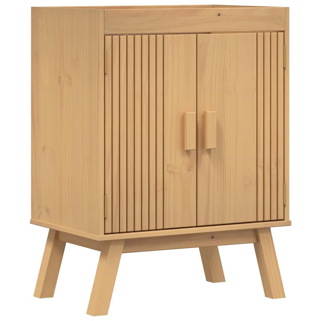 Badeværelsessæt 2 Pcs Brun 114 X 43 X 73.5 Cm Massivt Fyrretræ - Billede 7