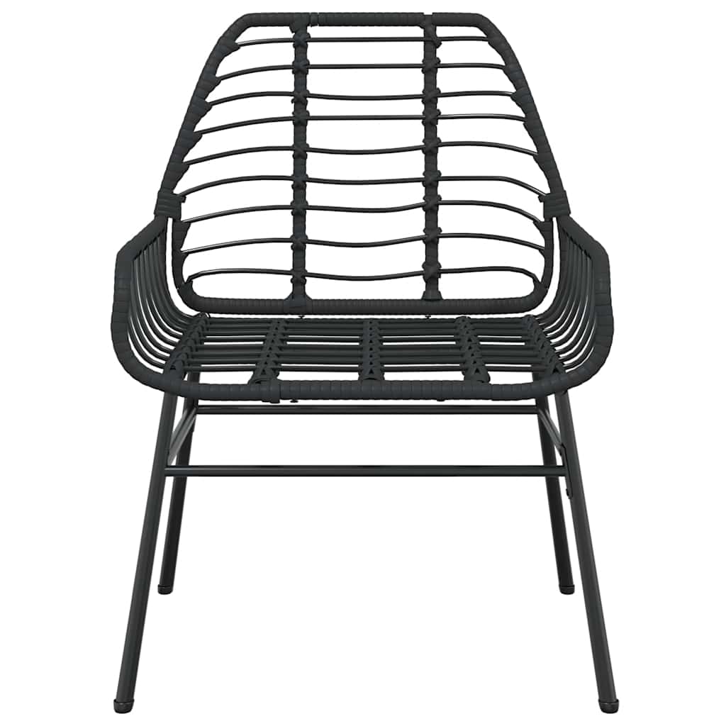 5 Dele Spisebordssæt Til Haven M. Hynder Polyrattan Glas Sort