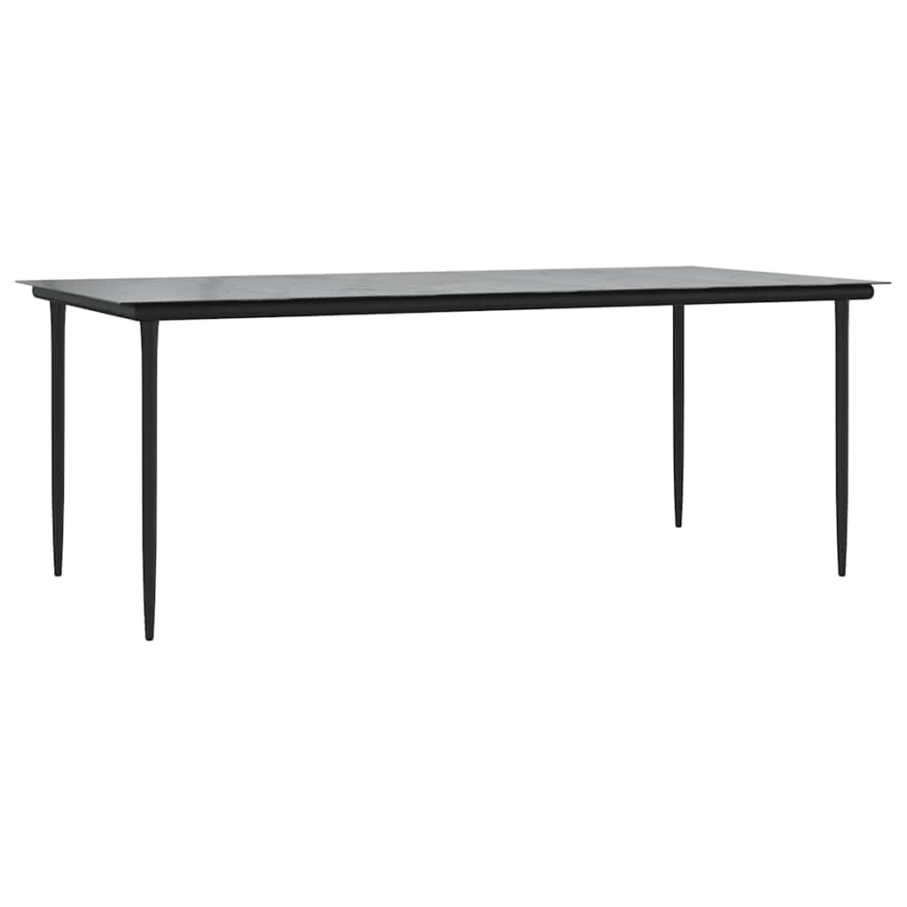 5 Dele Spisebordssæt Til Haven M. Hynder Polyrattan Glas Sort