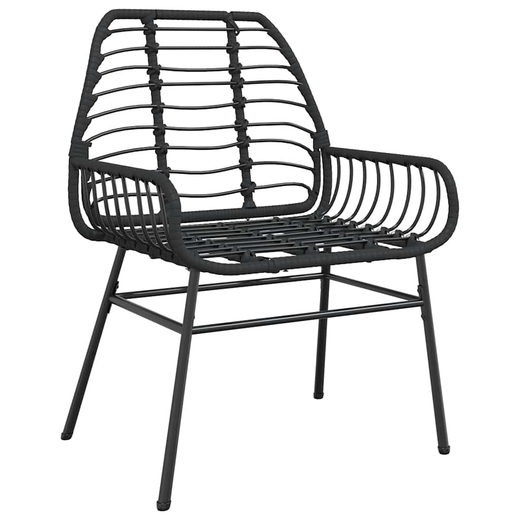 5 Dele Spisebordssæt Til Haven M. Hynder Polyrattan Glas Sort