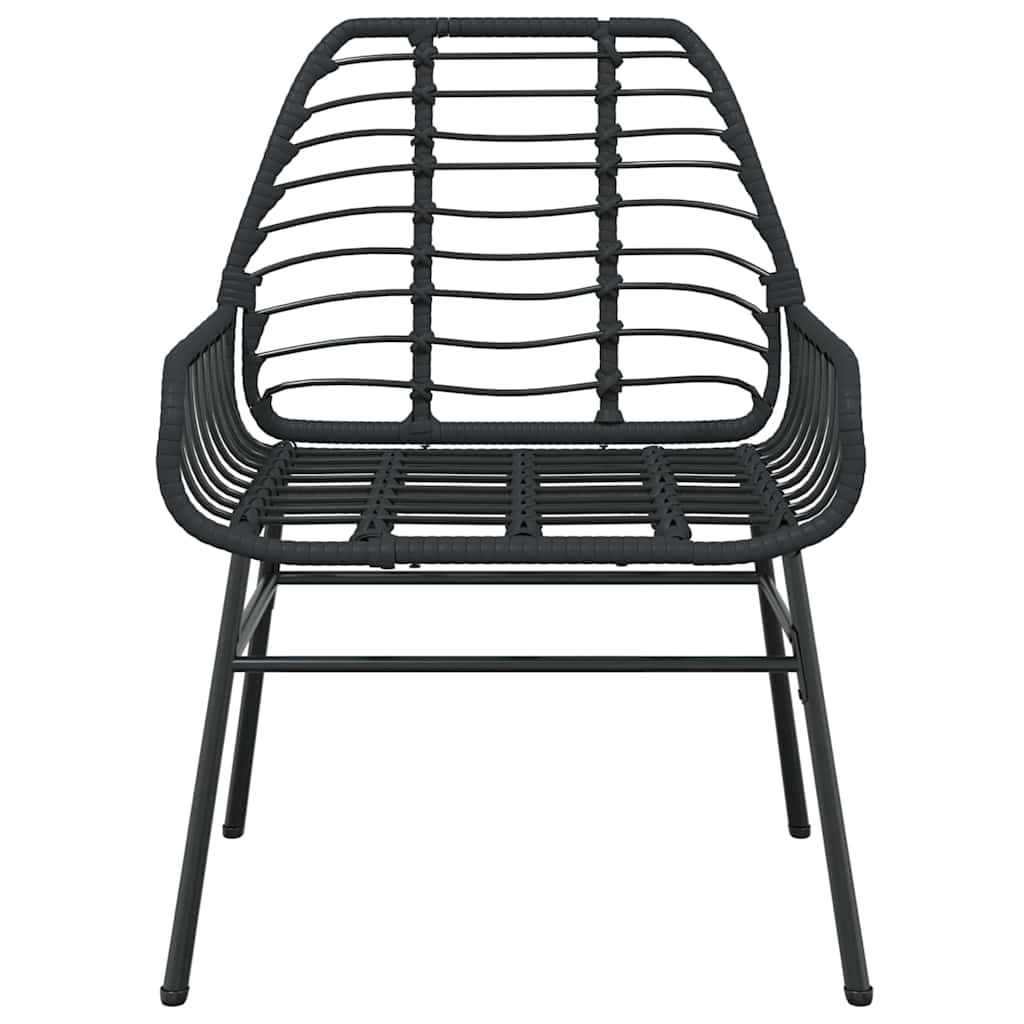 5 Dele Spisebordssæt Til Haven M. Hynder Polyrattan Glas Sort