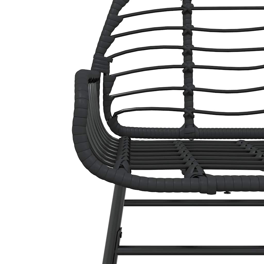 5 Dele Spisebordssæt Til Haven M. Hynder Polyrattan Glas Sort