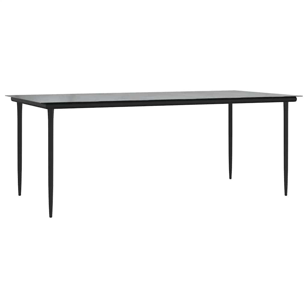 5 Dele Spisebordssæt Til Haven M. Hynder Polyrattan Glas Sort