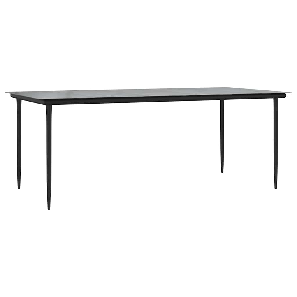 5 Dele Spisebordssæt Til Haven M. Hynder Polyrattan Glas Sort