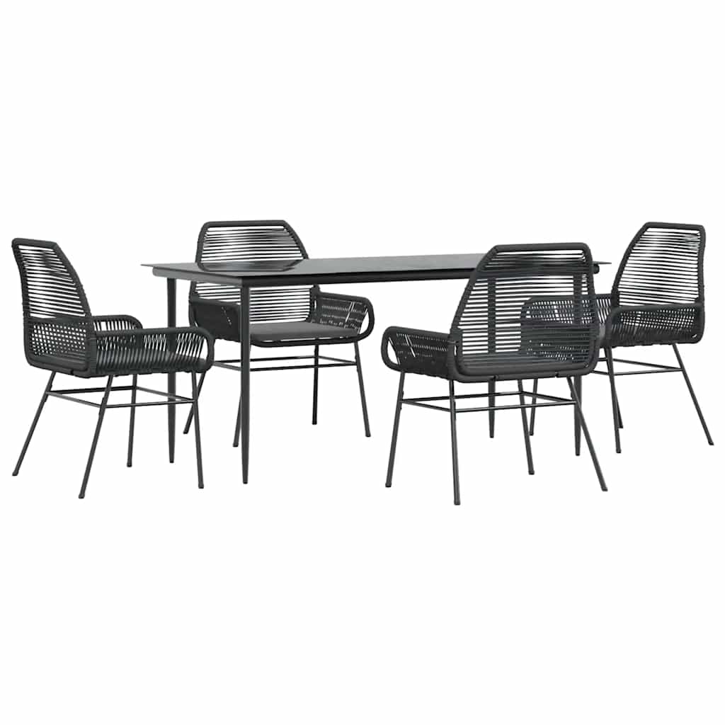 9 Dele Spisebordssæt Til Haven Med Hynder Polyrattan Glas