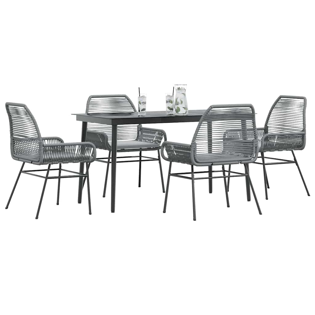 9 Dele Spisebordssæt Til Haven Med Hynder Polyrattan Glas