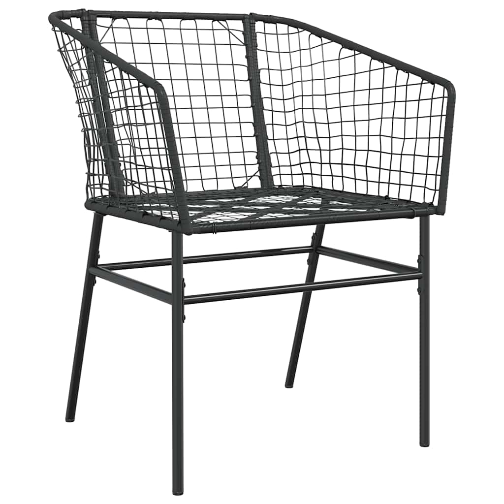 5 Dele Spisebordssæt Til Haven M. Hynder Polyrattan Glas Sort