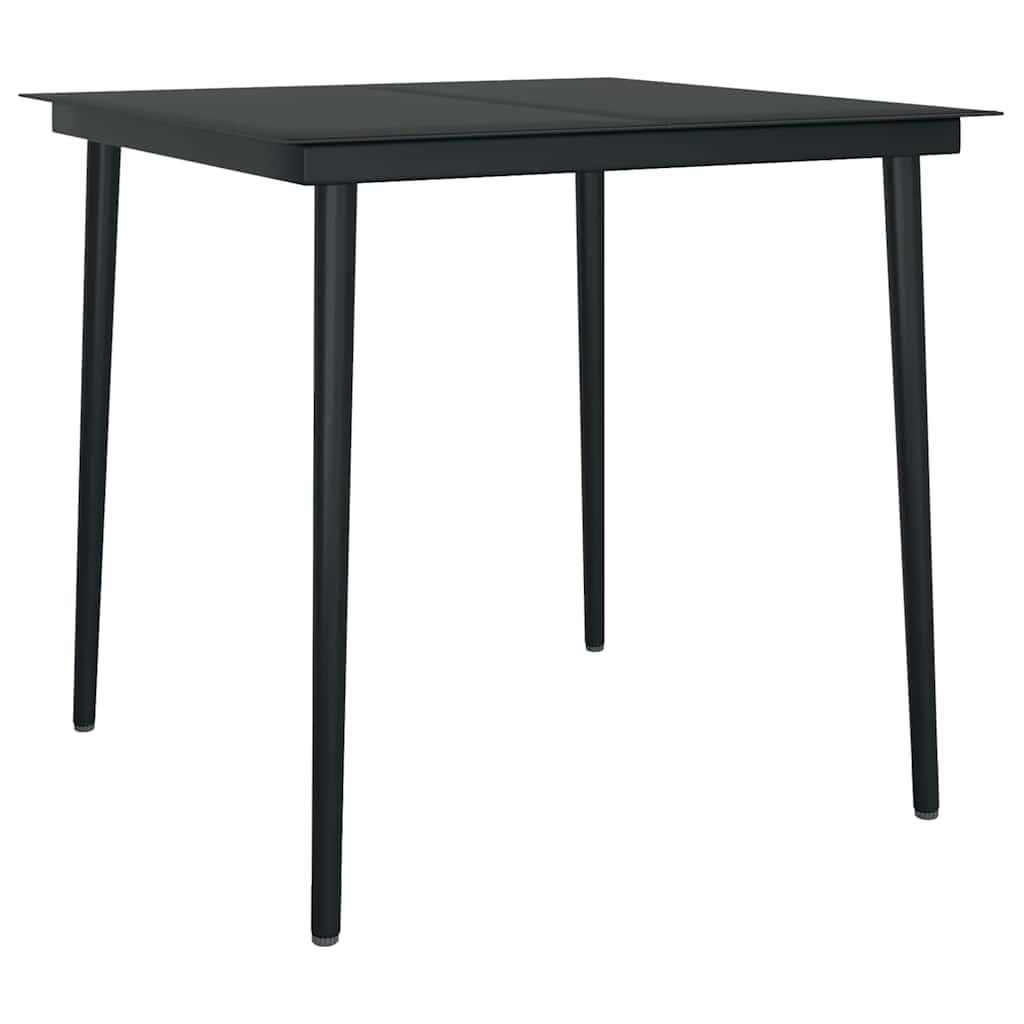 5 Dele Spisebordssæt Til Haven M. Hynder Polyrattan Glas Sort