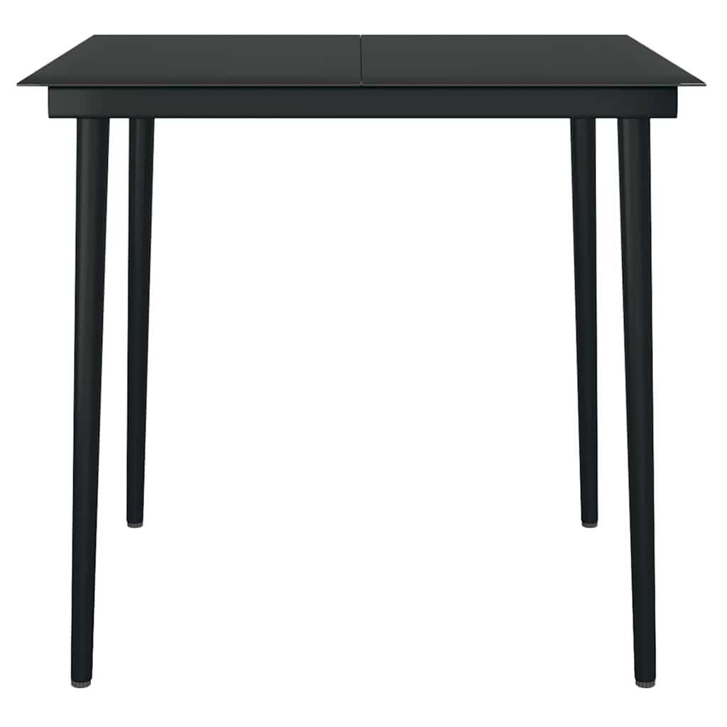 5 Dele Spisebordssæt Til Haven M. Hynder Polyrattan Glas Sort