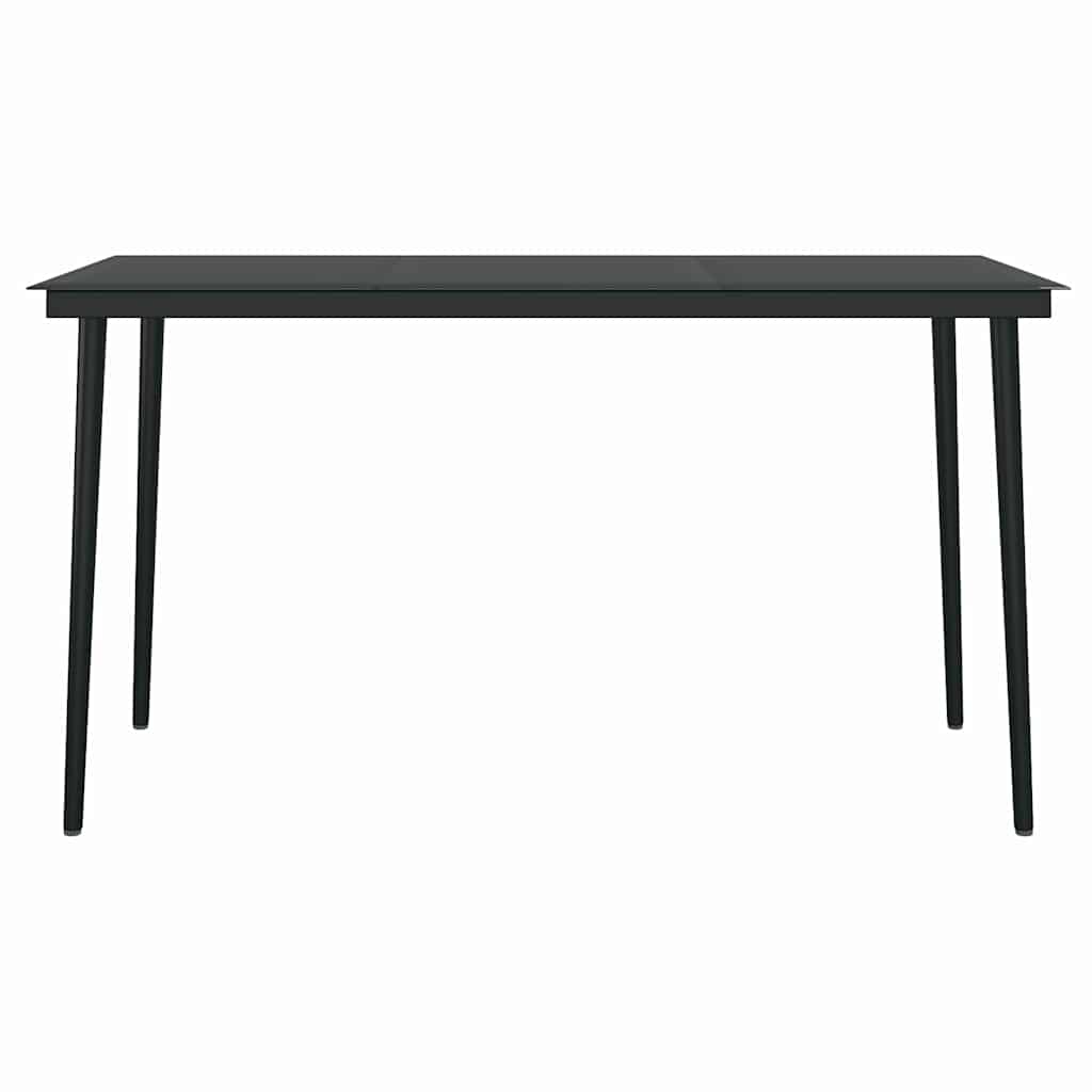 5 Dele Spisebordssæt Til Haven M. Hynder Polyrattan Glas Sort