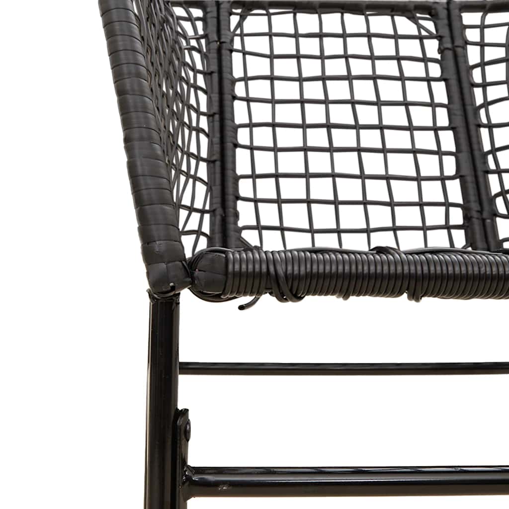5 Dele Spisebordssæt Til Haven M. Hynder Polyrattan Glas Sort