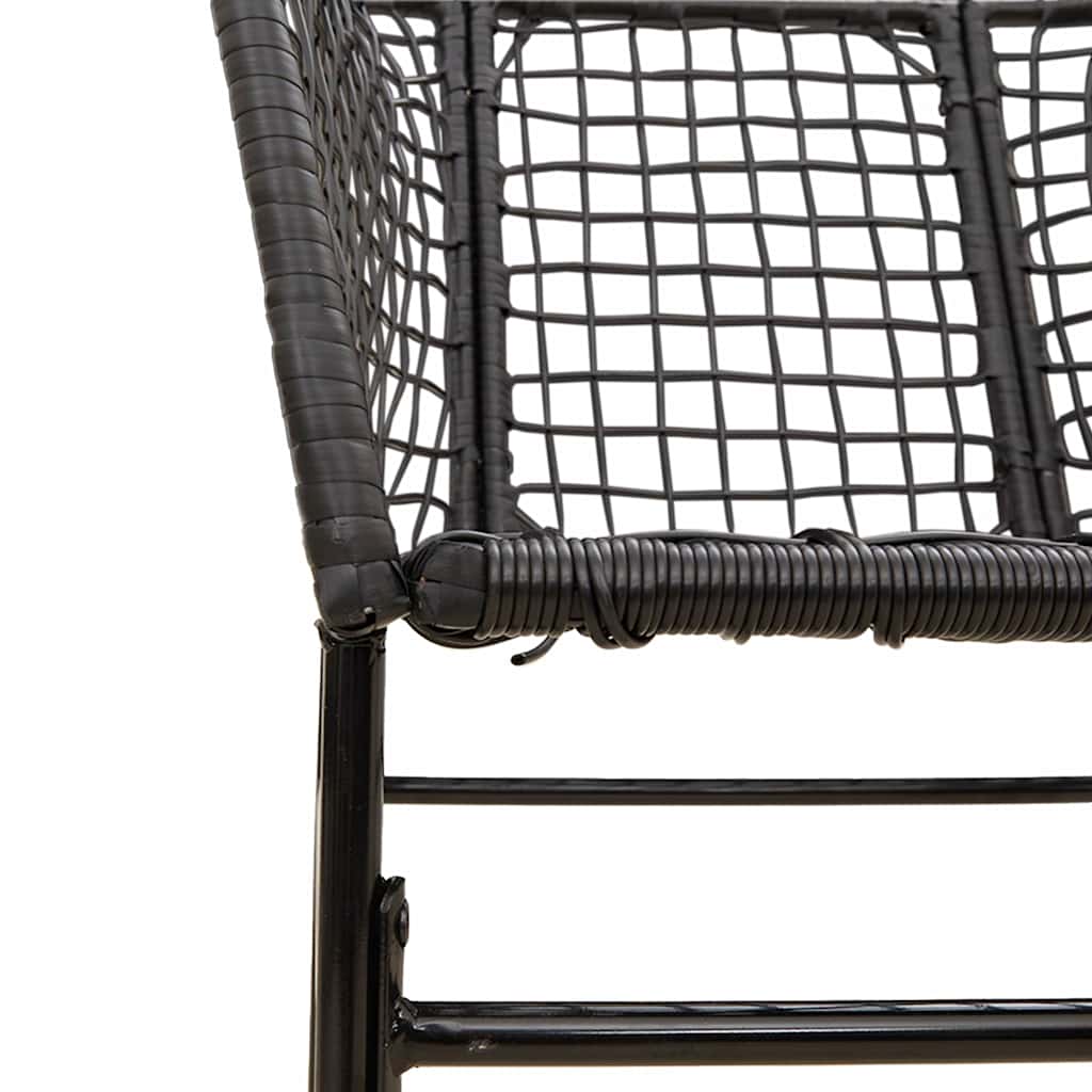 5 Dele Spisebordssæt Til Haven M. Hynder Polyrattan Glas Sort