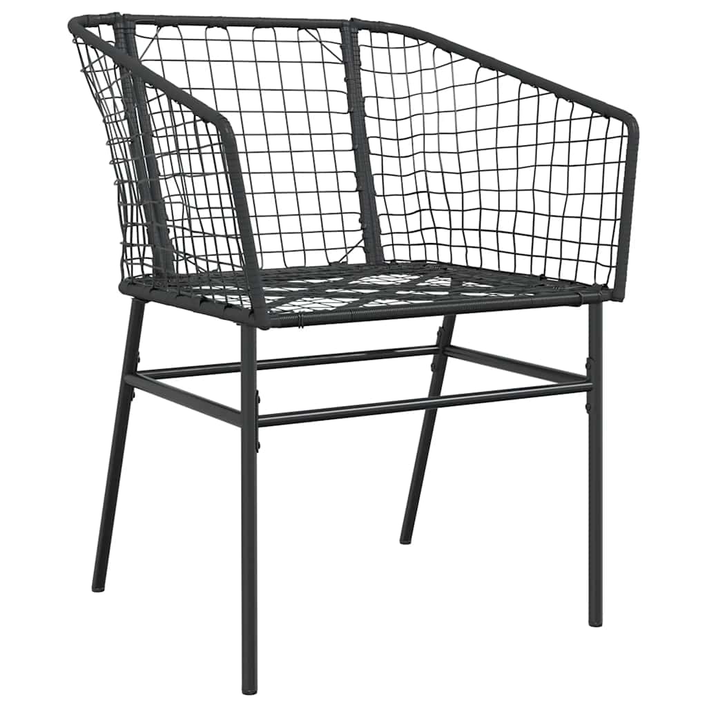 5 Dele Spisebordssæt Til Haven M. Hynder Polyrattan Glas Sort