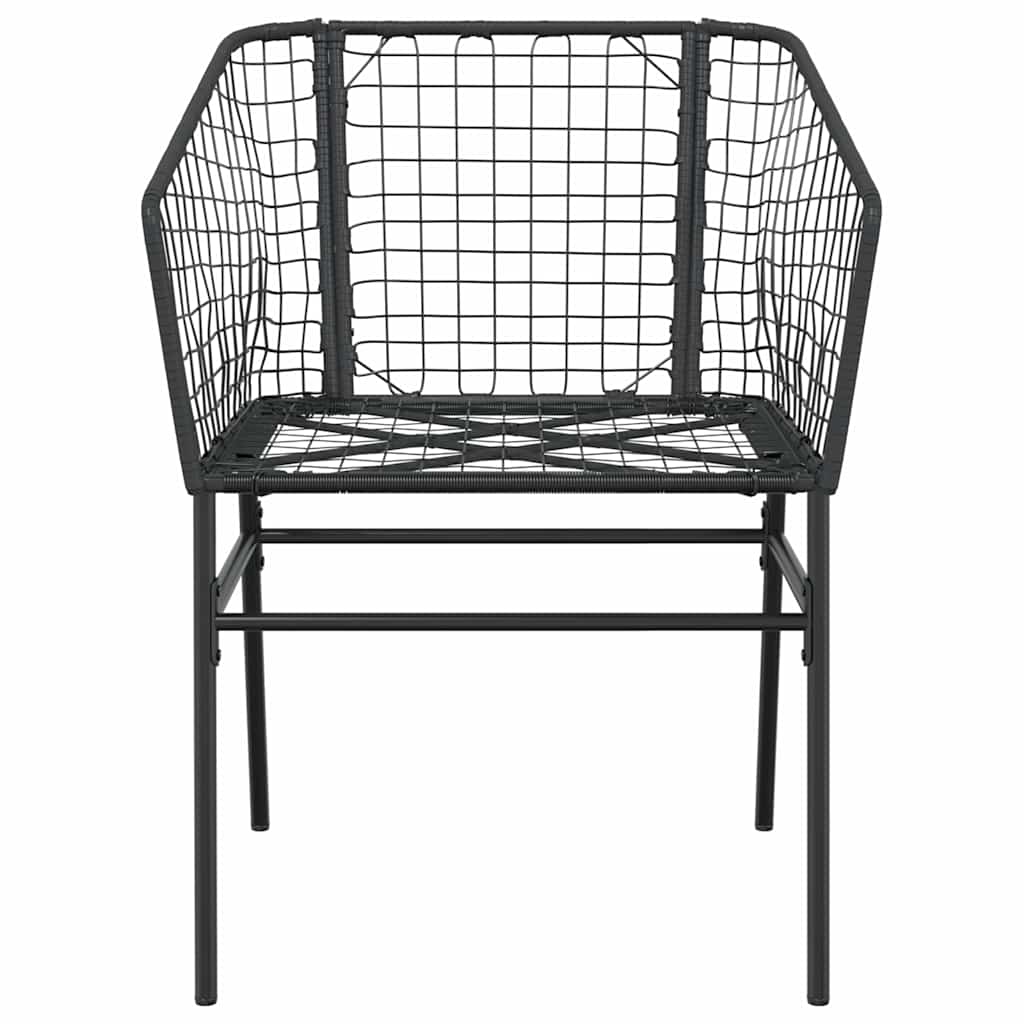 5 Dele Spisebordssæt Til Haven M. Hynder Polyrattan Glas Sort