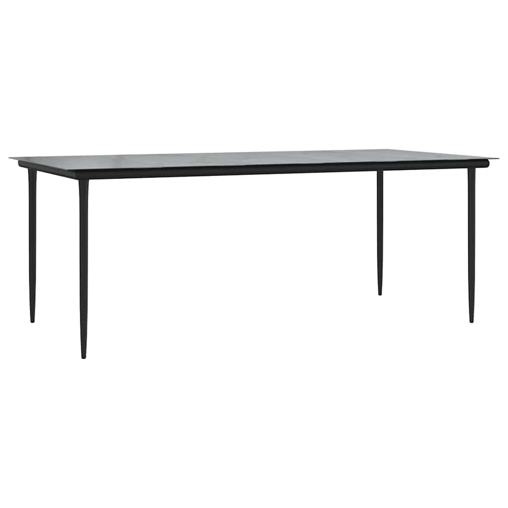 5 Dele Spisebordssæt Til Haven M. Hynder Polyrattan Glas Sort
