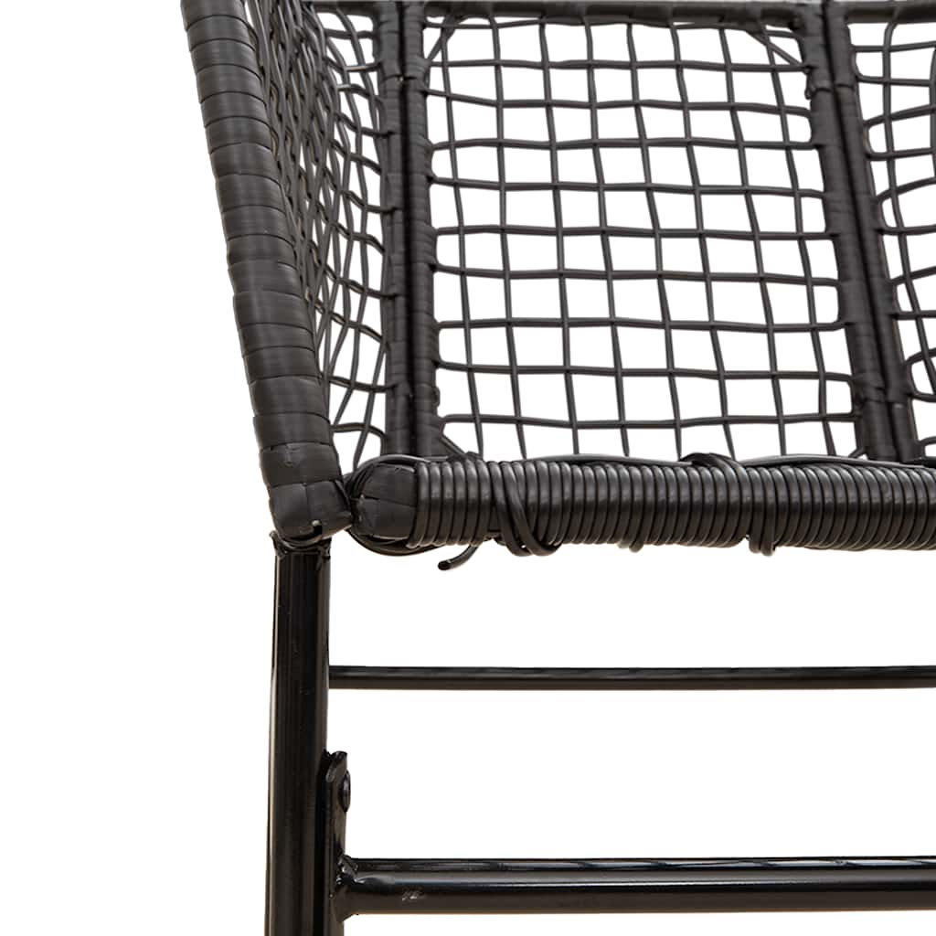 5 Dele Spisebordssæt Til Haven M. Hynder Polyrattan Glas Sort