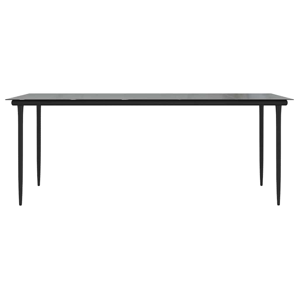 5 Dele Spisebordssæt Til Haven M. Hynder Polyrattan Glas Sort