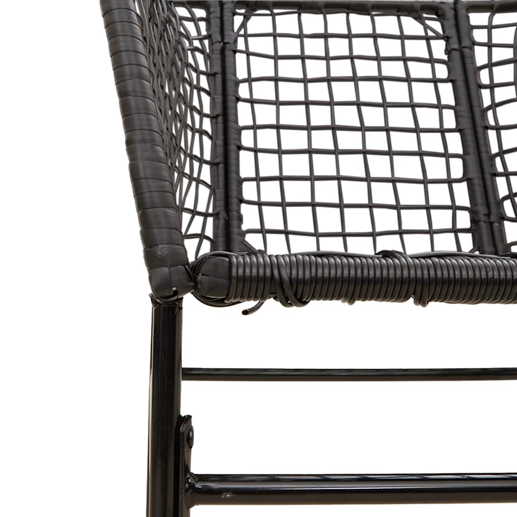 3 Dele Spisebordssæt til Haven Polyrattan Glas Sort - billede 8