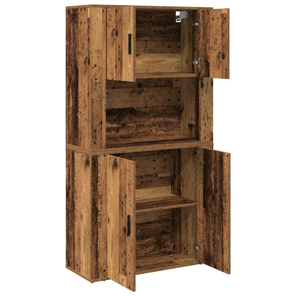 Højskab Gammelt Træ 80 X 33 X 150 Cm Konstrueret Træ - Billede 5