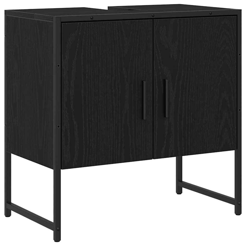 Badeværelsesmøbel Sæt Med Dør 4 Pcs Sort 33 X 33 X 185.5 Cm - Billede 6