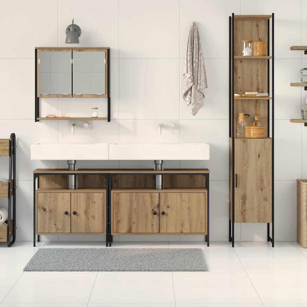 Badeværelsesmøbel Sæt 4 Pcs Artisan Eg 33 X 33 X 185.5 Cm - Billede 4