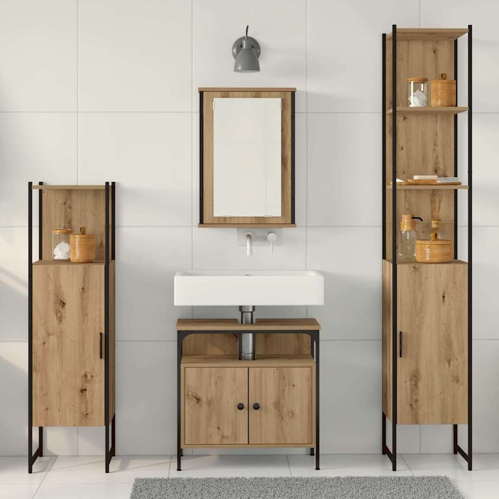 Badeværelsesmøbel Sæt 4 Pcs Artisan Eg 33 X 33 X 185.5 Cm - Billede 4