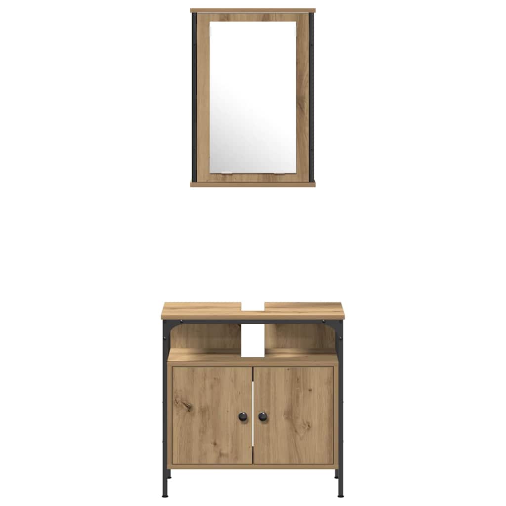Badeværelsesmøbel Sæt 4 Pcs Artisan Eg 33 X 33 X 185.5 Cm - Billede 9