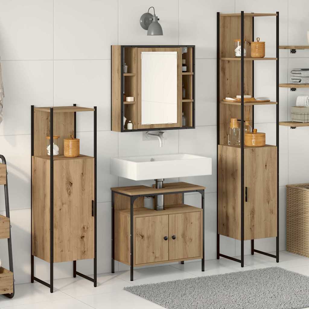 Badeværelsesskabsæt Med Dør 4 Pcs Artisan Eg 33 X 33 X 185.5 Cm - Hovedbillede