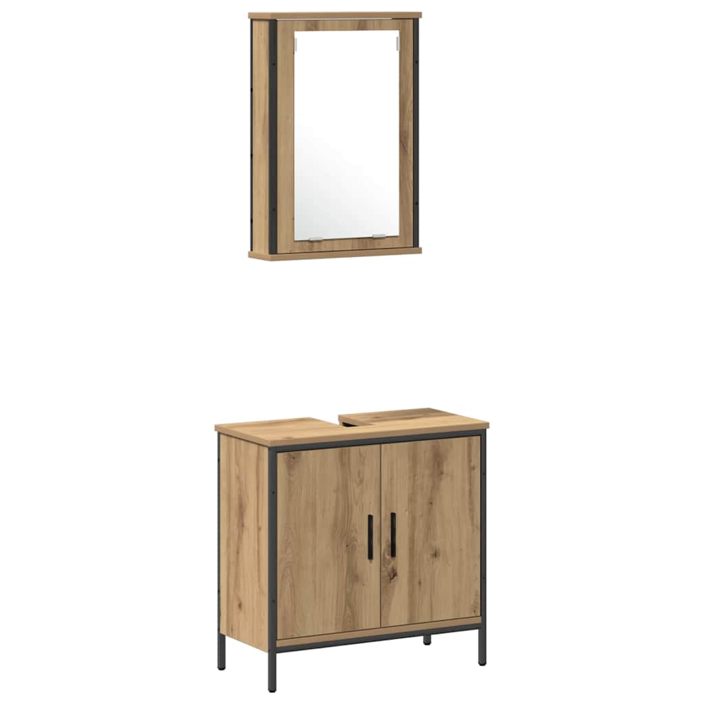 Badeværelsesmøbel Sæt Med Hylde 4 Pcs Brun 33 X 33 X 185.5 Cm - Billede 6