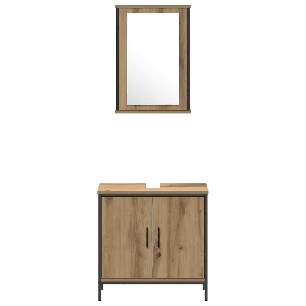 Badeværelsesmøbel Sæt Med Hylde 4 Pcs Brun 33 X 33 X 185.5 Cm - Billede 9