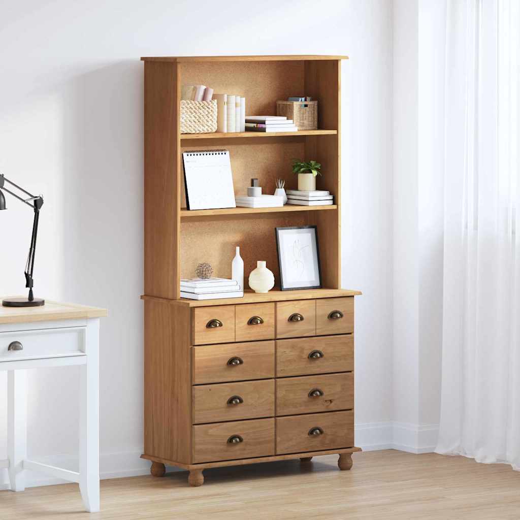 Skab Askim Honningfarvet 91 X 40 X 184 Cm Massivt Fyrretræ - Hovedbillede