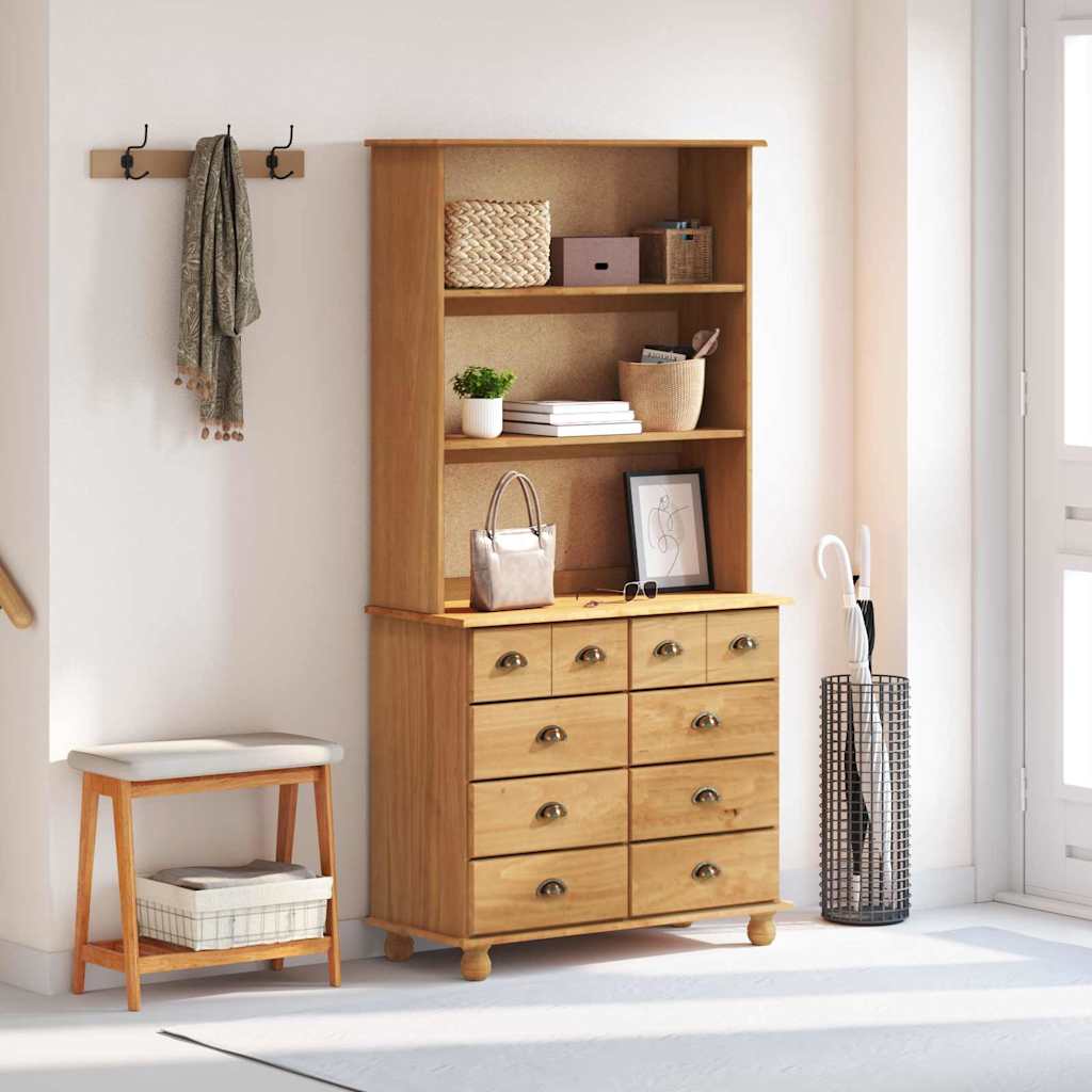 Skab Askim Honningfarvet 91 X 40 X 184 Cm Massivt Fyrretræ - Billede 4