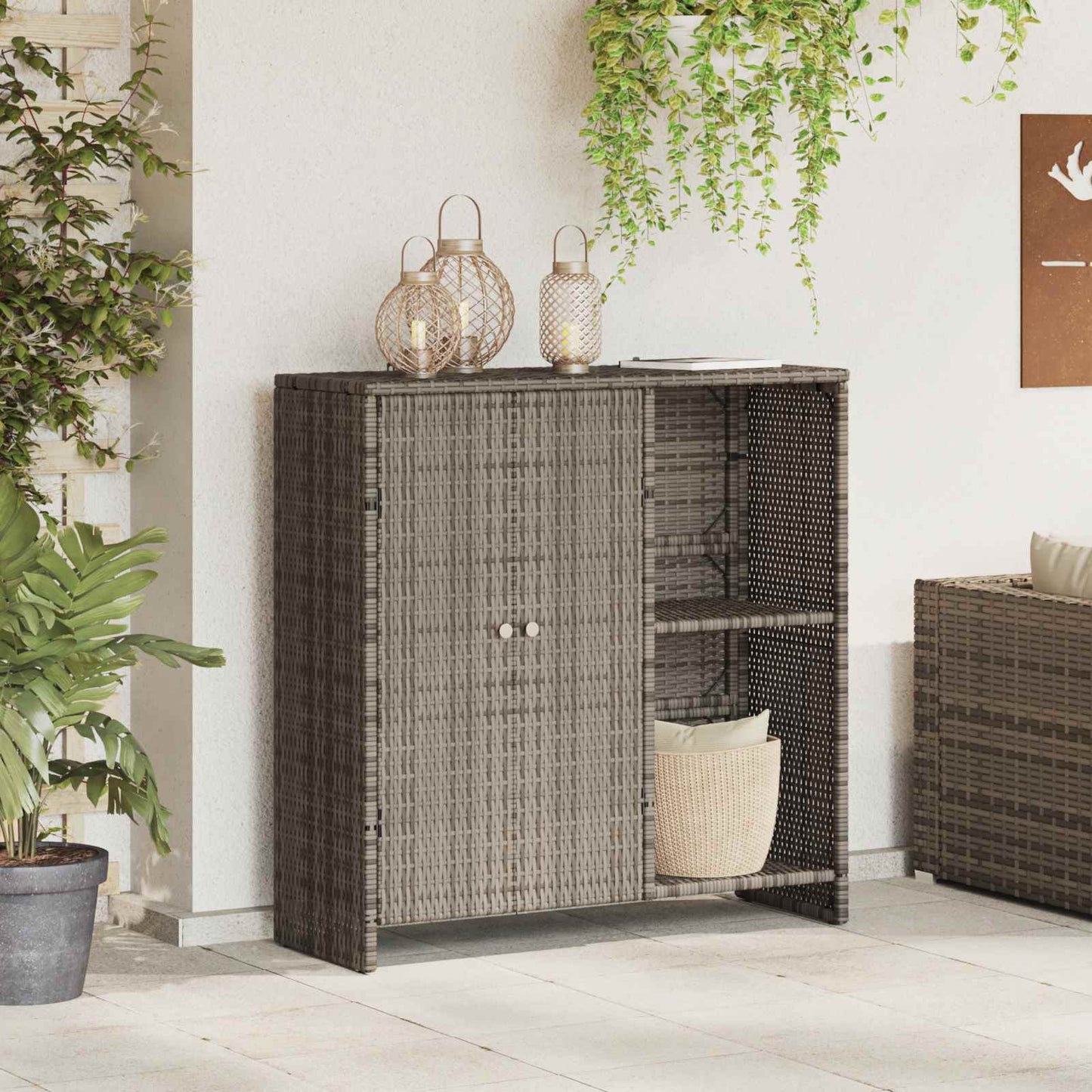 Opbevaringsskab Med Hylde Med Dør 100 X 36 X 102 Cm Rattan - Variant 4103823