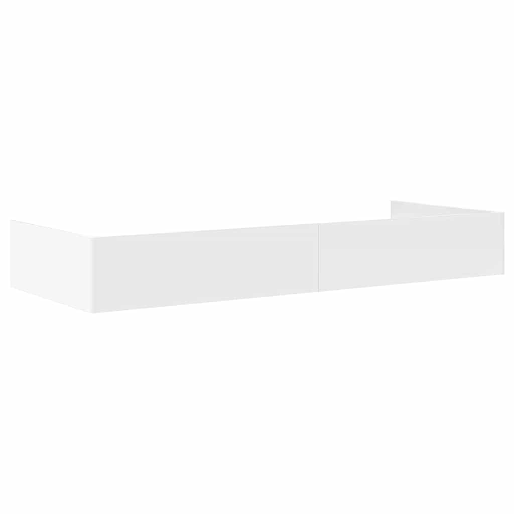 Seng Med Opbevaring Med Hovedgærde Hvid 100 X 200 Cm Konstrueret Træ - Billede 7