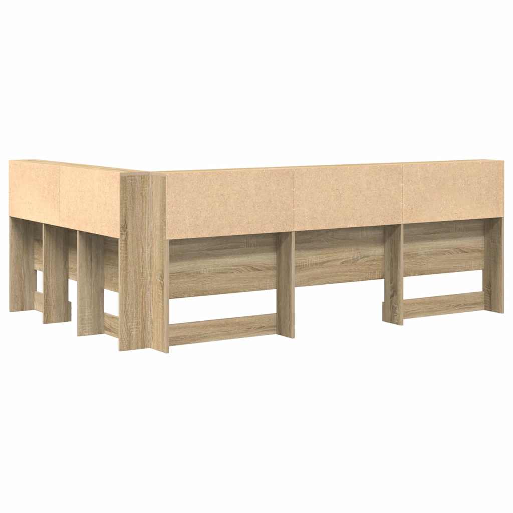 Opbevaringshovedgavl Med Hylde Sonoma-eg 120 Cm Konstrueret Træ - Billede 7