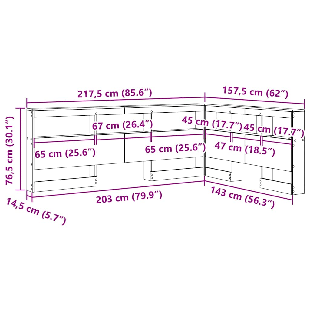 Opbevaringshovedgavl Artisan Eg 140 Cm Konstrueret Træ - Billede 12