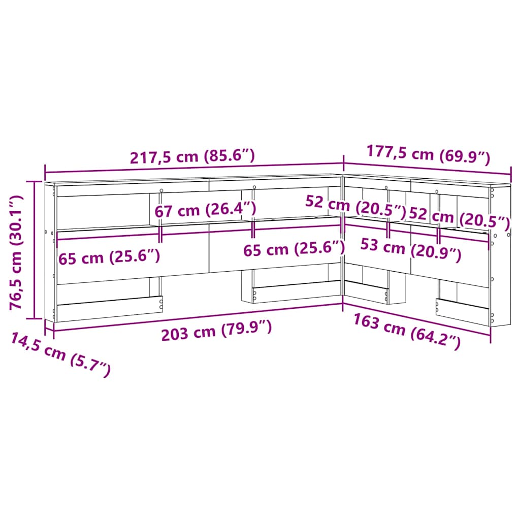 Opbevaringshovedgavl Artisan Eg 160 Cm Konstrueret Træ - Billede 12