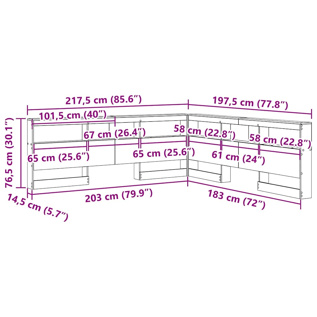 Opbevaringshovedgavl Artisan Eg 180 Cm Konstrueret Træ - Billede 12