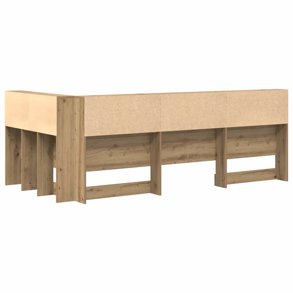 Opbevaringshovedgavl Med Hylde Artisan Eg 75 Cm Konstrueret Træ - Billede 8