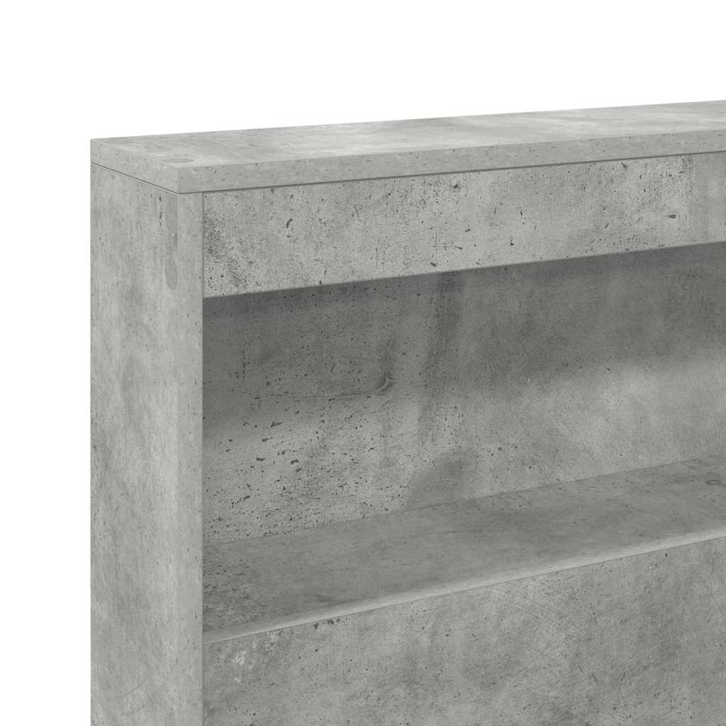 Opbevaringshovedgavl Med Hylde Betongrå 120 Cm Konstrueret Træ - Billede 9