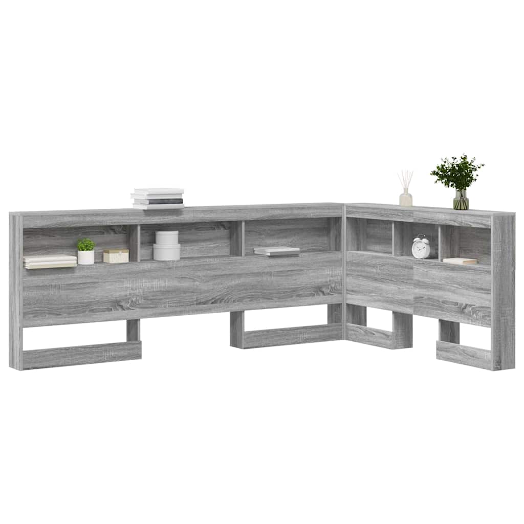 Opbevaringshovedgavl Grå Sonoma-eg 120 Cm Konstrueret Træ - Billede 3