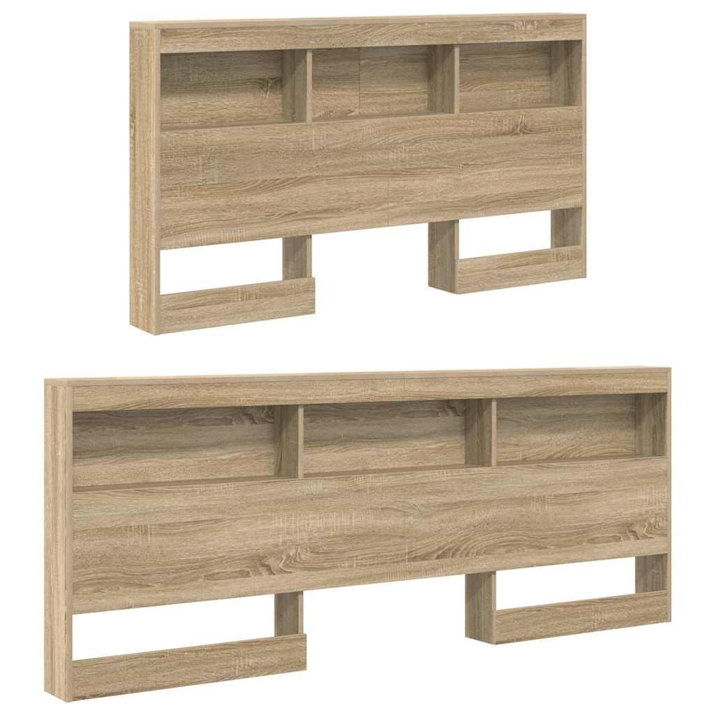 Opbevaringshovedgavl Med Hylde Sonoma-eg 135 Cm Konstrueret Træ - Billede 5