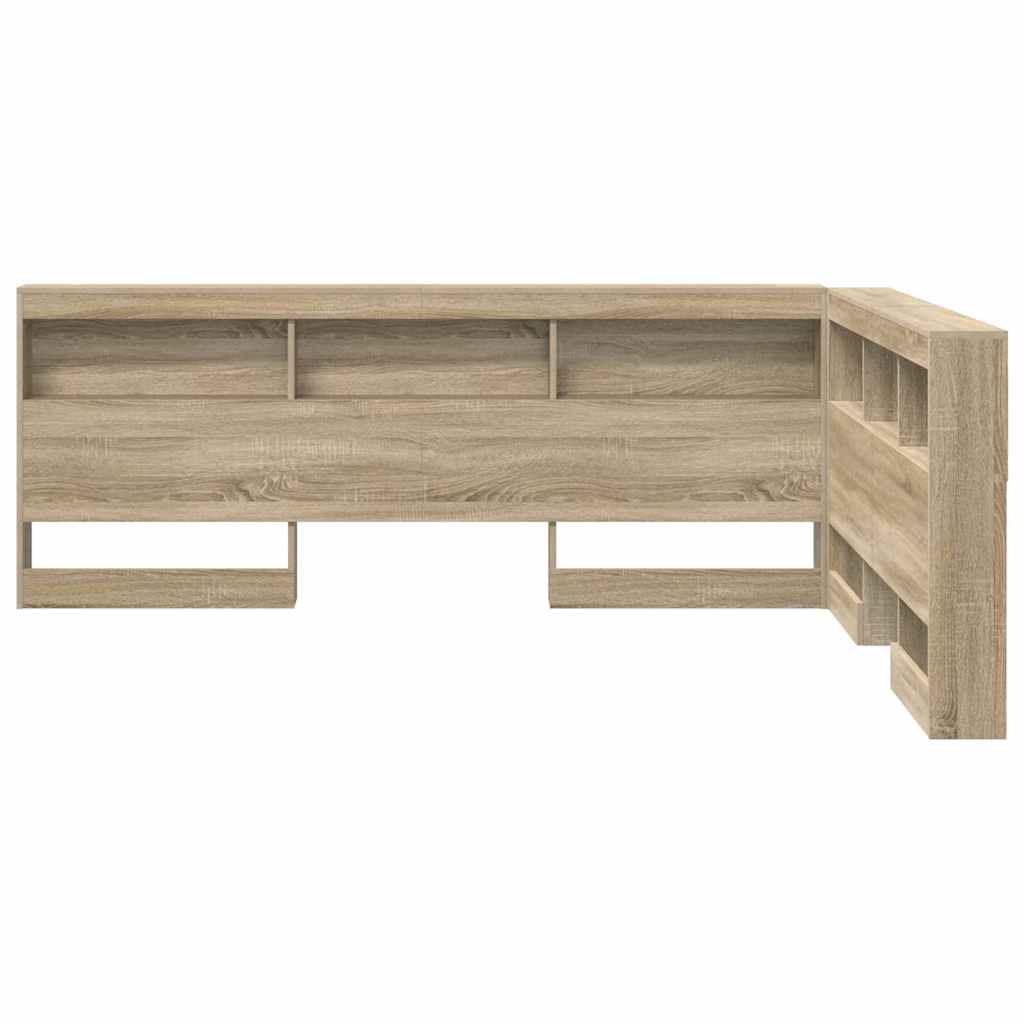 Opbevaringshovedgavl Med Hylde Sonoma-eg 135 Cm Konstrueret Træ - Billede 6