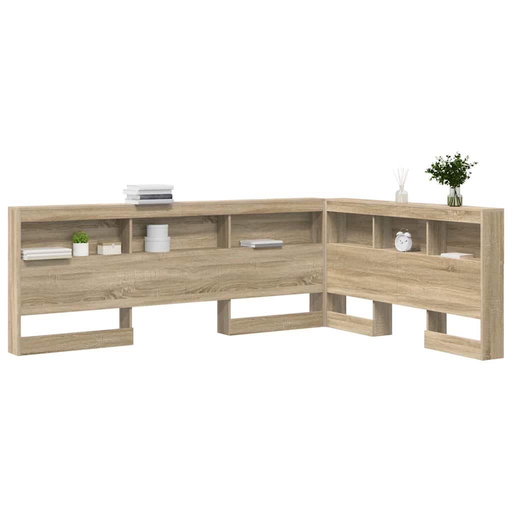 Opbevaringshovedgavl Med Hylde Sonoma-eg 135 Cm Konstrueret Træ - Billede 3