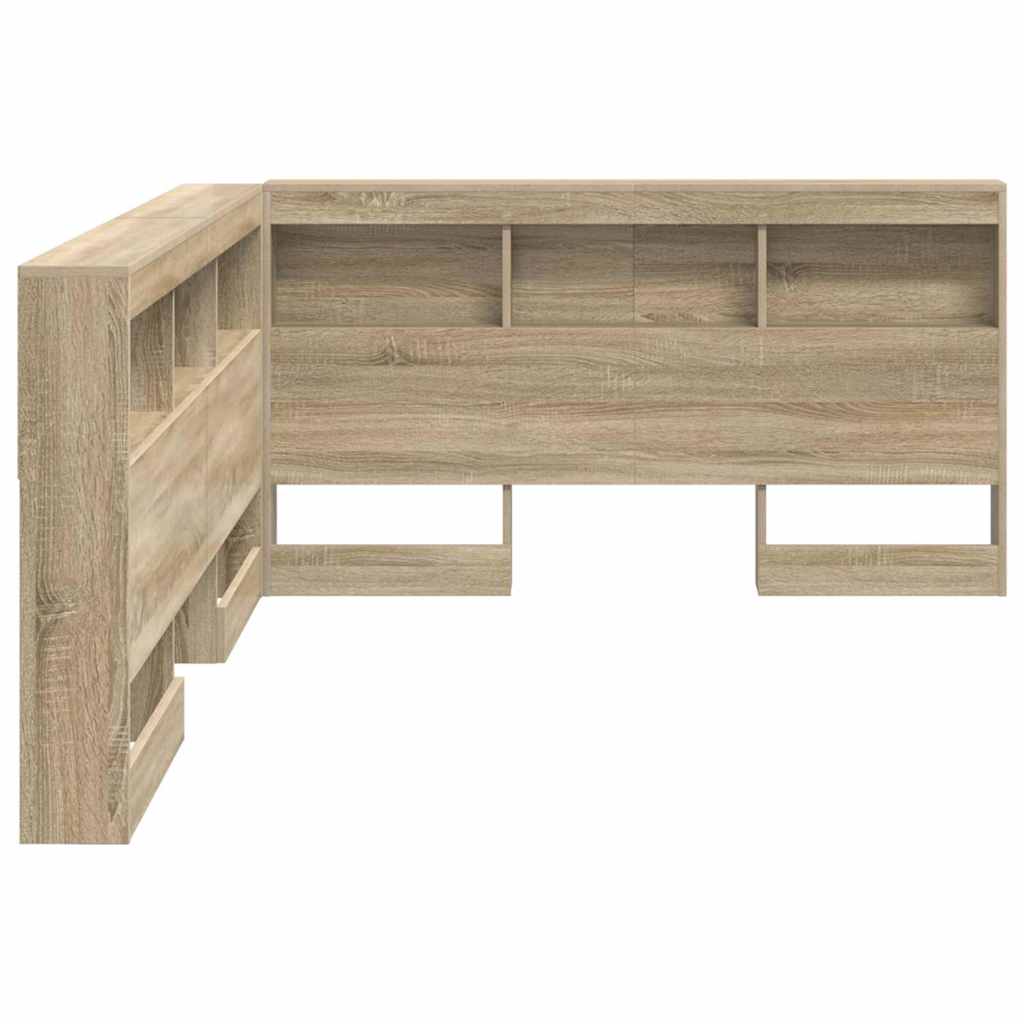 Opbevaringshovedgavl Med Hylde Sonoma-eg 135 Cm Konstrueret Træ - Billede 7