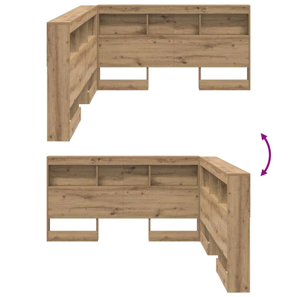 Opbevaringshovedgavl Artisan Eg 135 Cm Konstrueret Træ - Billede 10