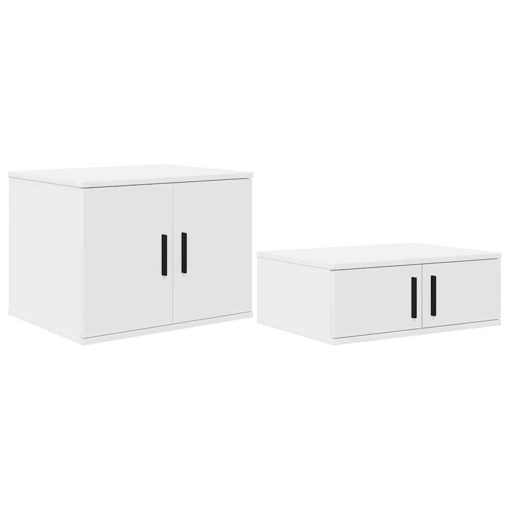 Seng Med Opbevaring Hvid 244 118 53,5 Cm Konstrueret Træ - Billede 5