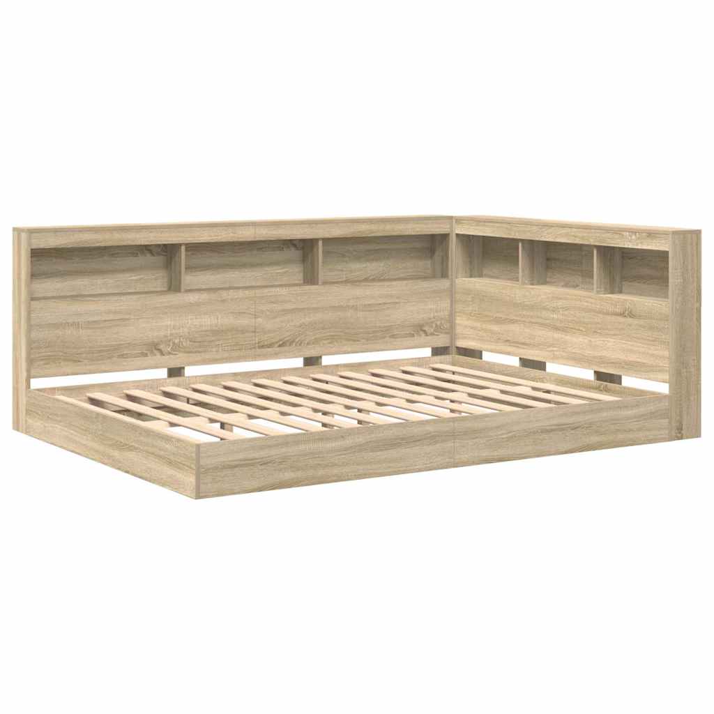 Bogreol Seng Sonoma-eg 160 200 Cm Konstrueret Træ - Billede 2